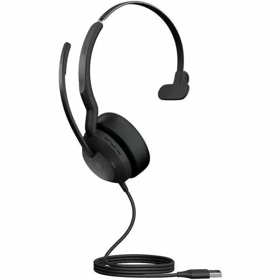 Jabra Evolve2 50 headset, black wired mono with boom microphone and USB-A connector