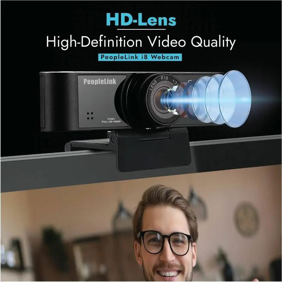 PeopleLink i8 webcam, black, 2.1 MP, USB 2.0 Type-A