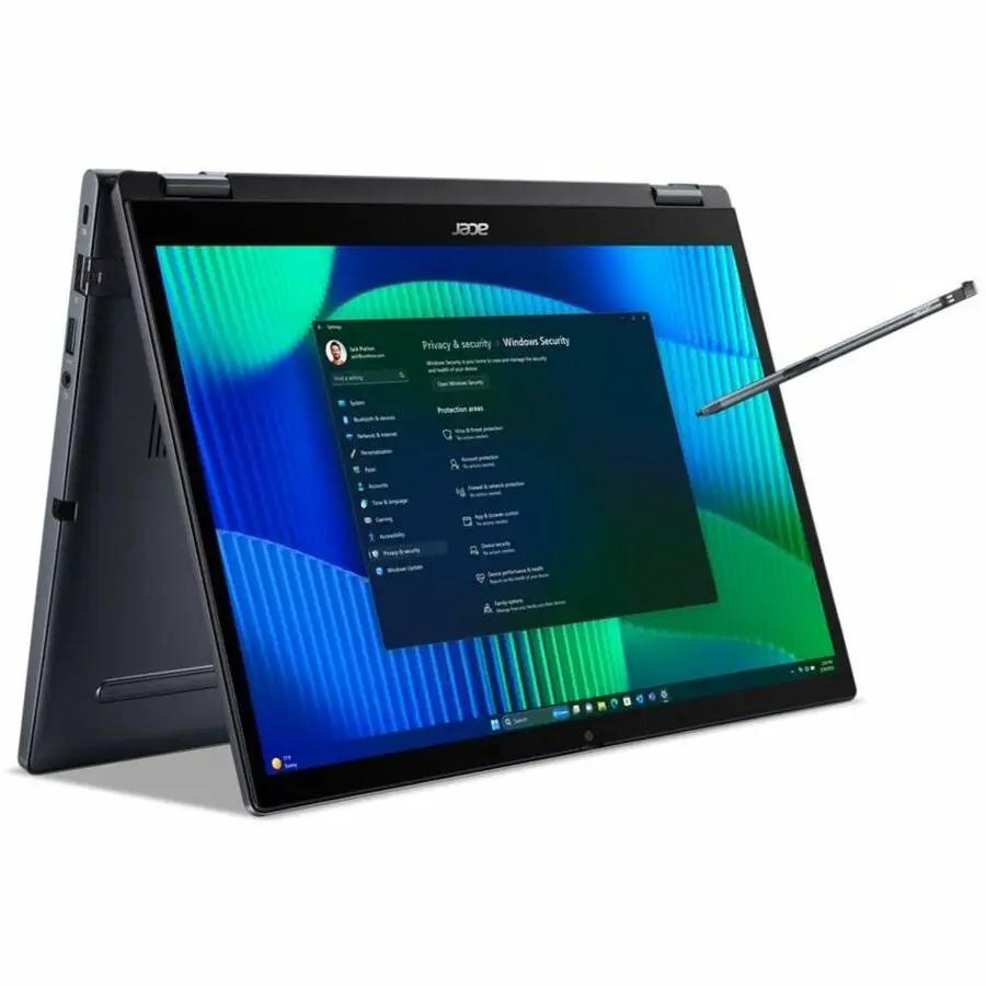Acer TravelMate P4 Spin 14 2-in-1 notebook in black with stylus