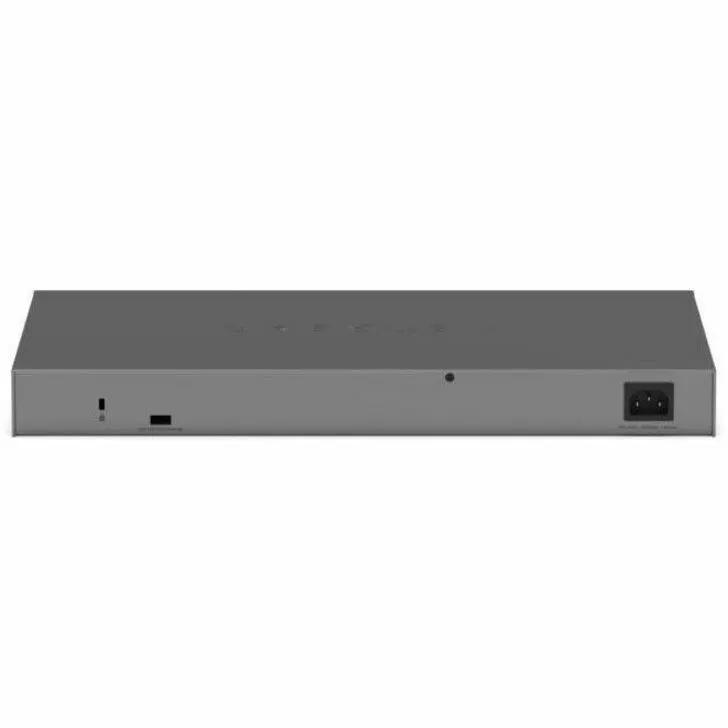 Netgear Smart SWTH 24-Port Gigabit SFP+ Managed Switch, gray metal enclosure with front-right power inlet