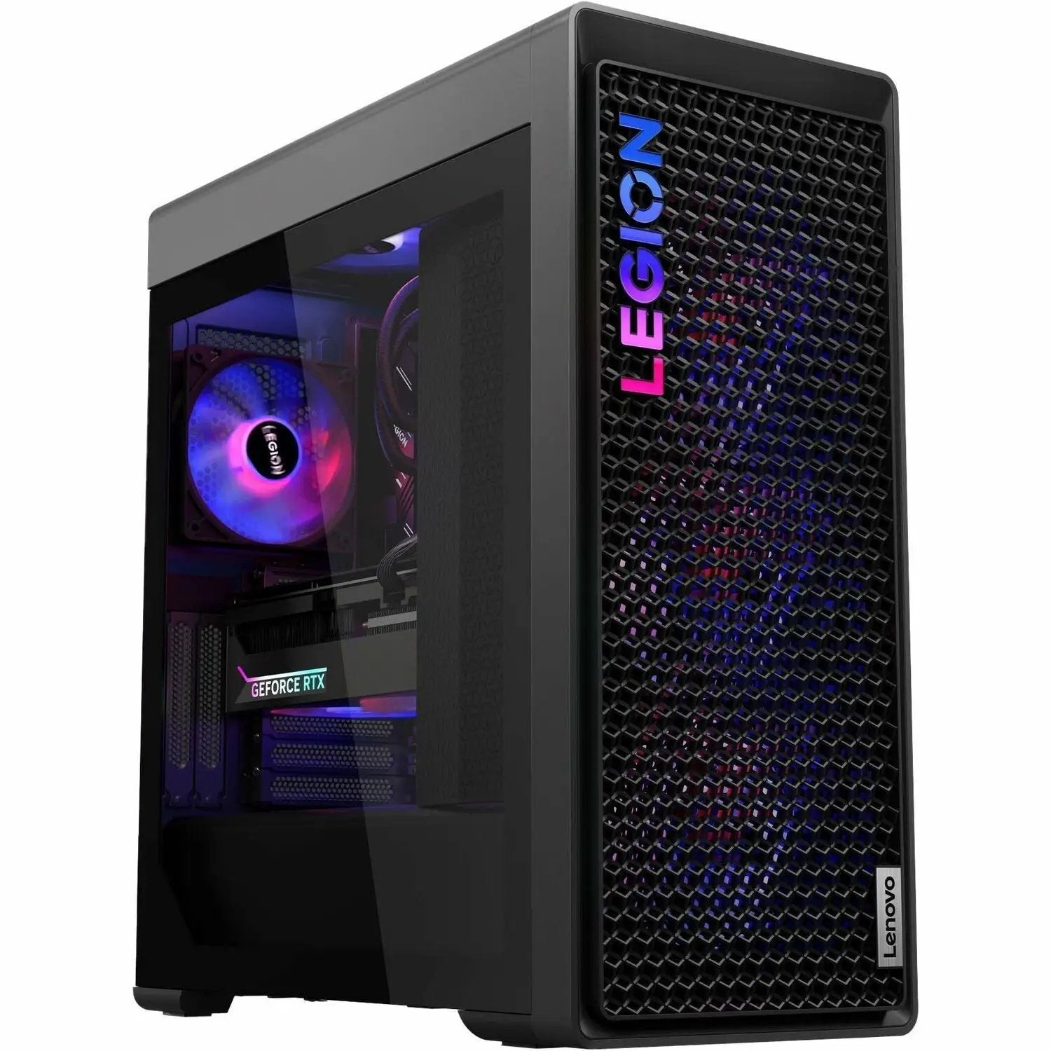 Lenovo Legion T7 U9285K Tower gaming PC with RGB front lighting and glass side panel
