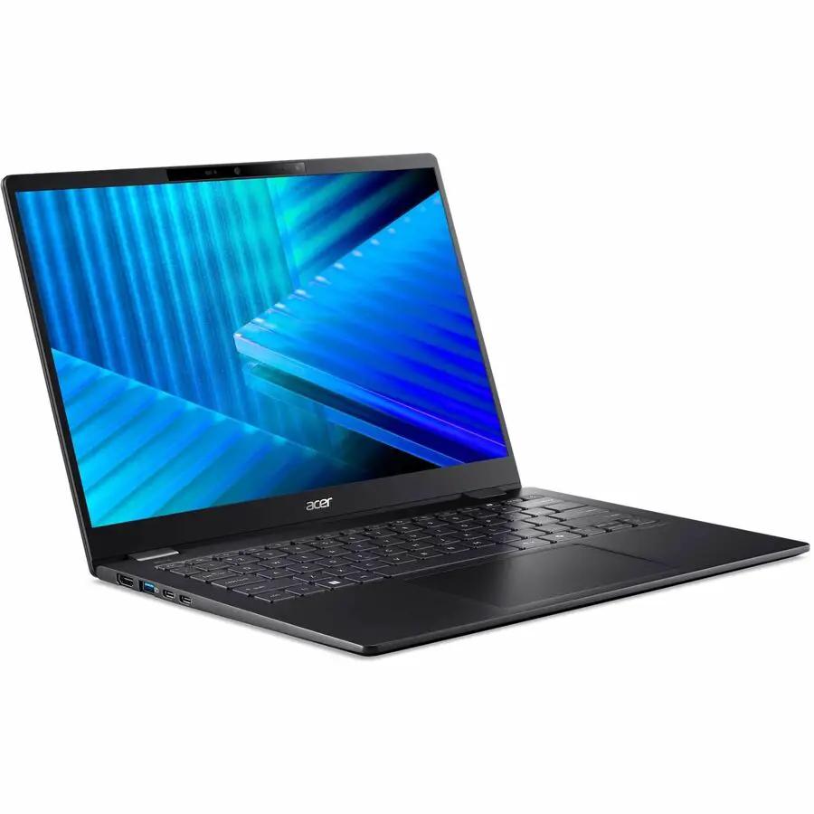 Acer TravelMate P6 notebook, black, open on white background, 16 GB RAM, 1 TB SSD