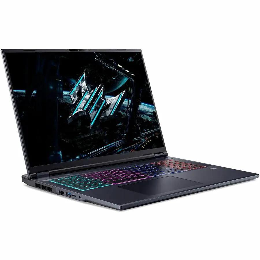 Acer Predator Helios Neo 18 AI gaming laptop, black, 18-inch display, RGB keyboard