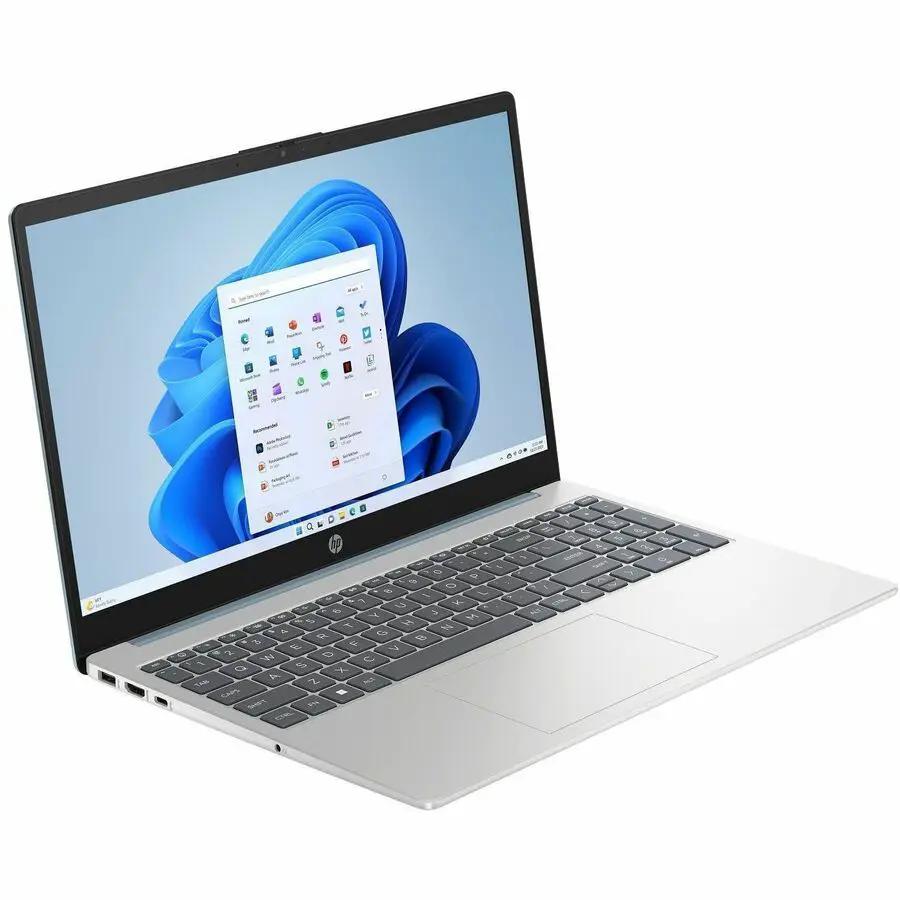 HP 15 Notebook laptop, silver, 15.6-inch display, Intel N100, 4 GB RAM, 128 GB flash