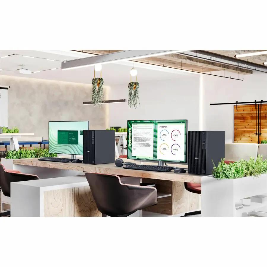 Dell Pro Tower Plus QBT1250 Desktop PCs (2) with 16GB RAM and 512GB SSD on an office desk