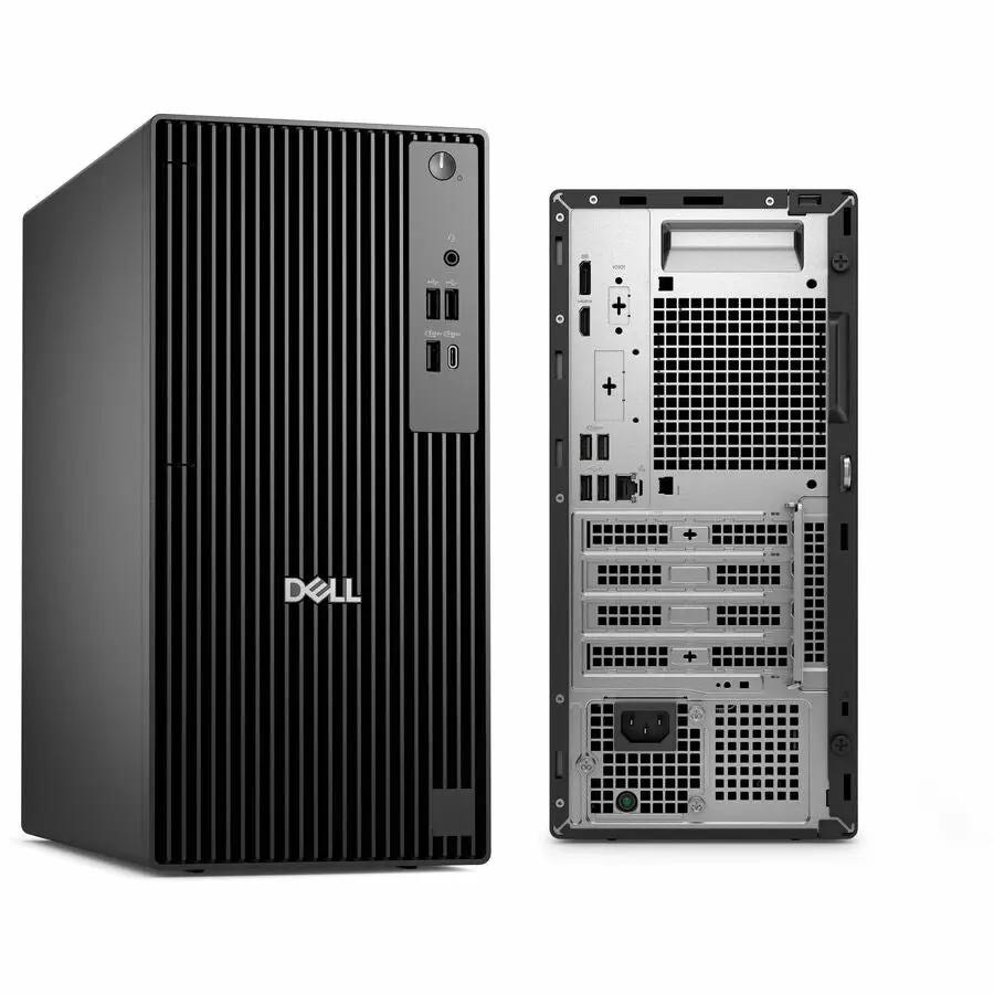 Dell QCT1250 Pro Tower desktop computer—front and rear views, black, Intel Core i5 2.6 GHz, 8 GB RAM, 256 GB SSD