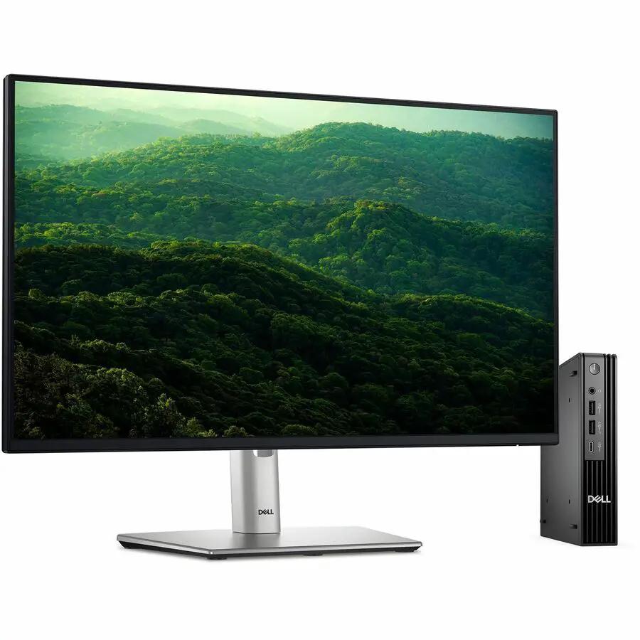 Dell Pro Micro Plus QBM1250 desktop computer and Dell monitor, silver