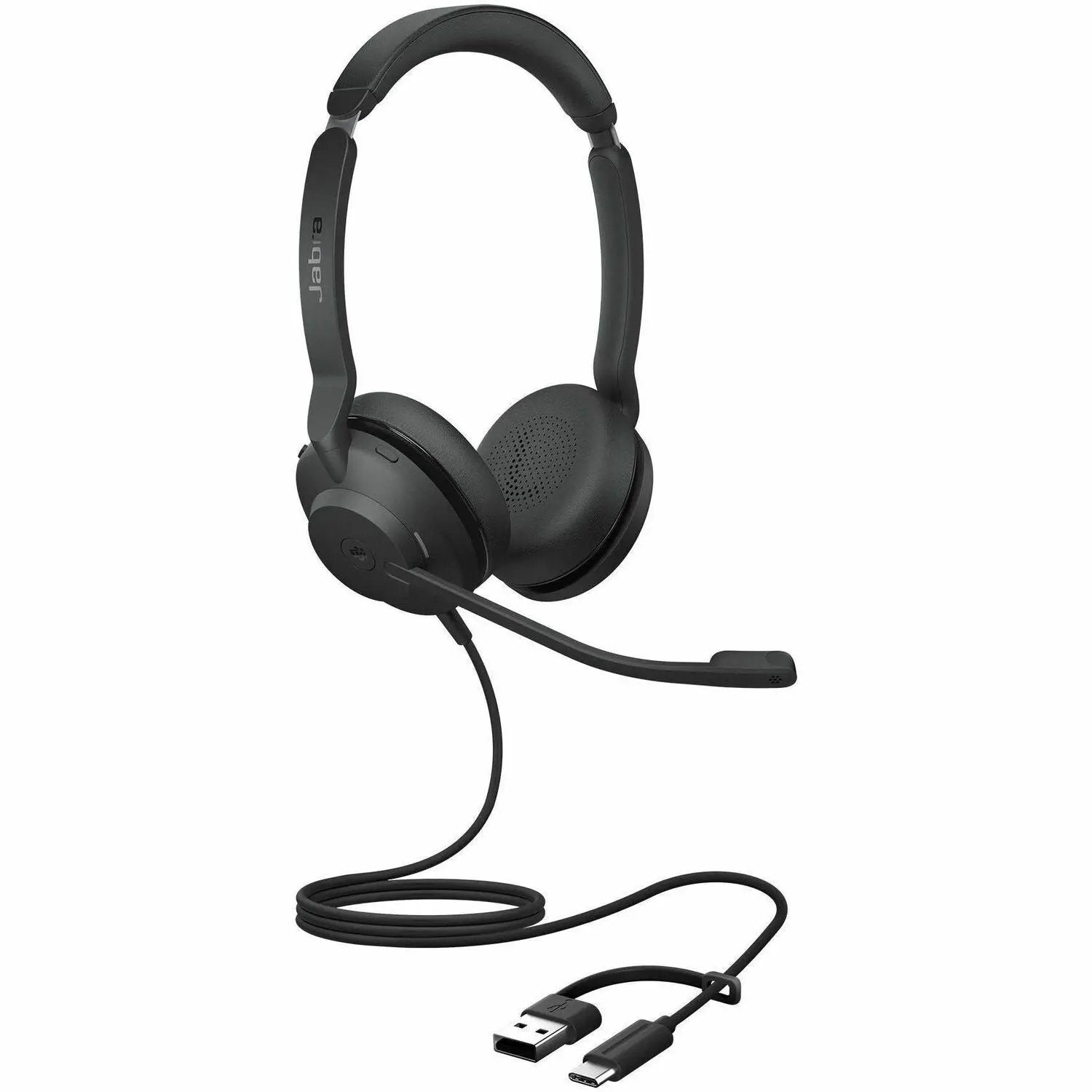 Jabra Evolve2 30 SE headset, black, wired with USB-A/USB-C cable