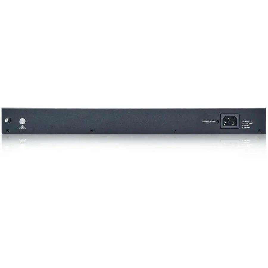 Zyxel XGS1935 Nebula Flex 24-Port Gigabit PoE+ SFP+ managed switch, rear view.