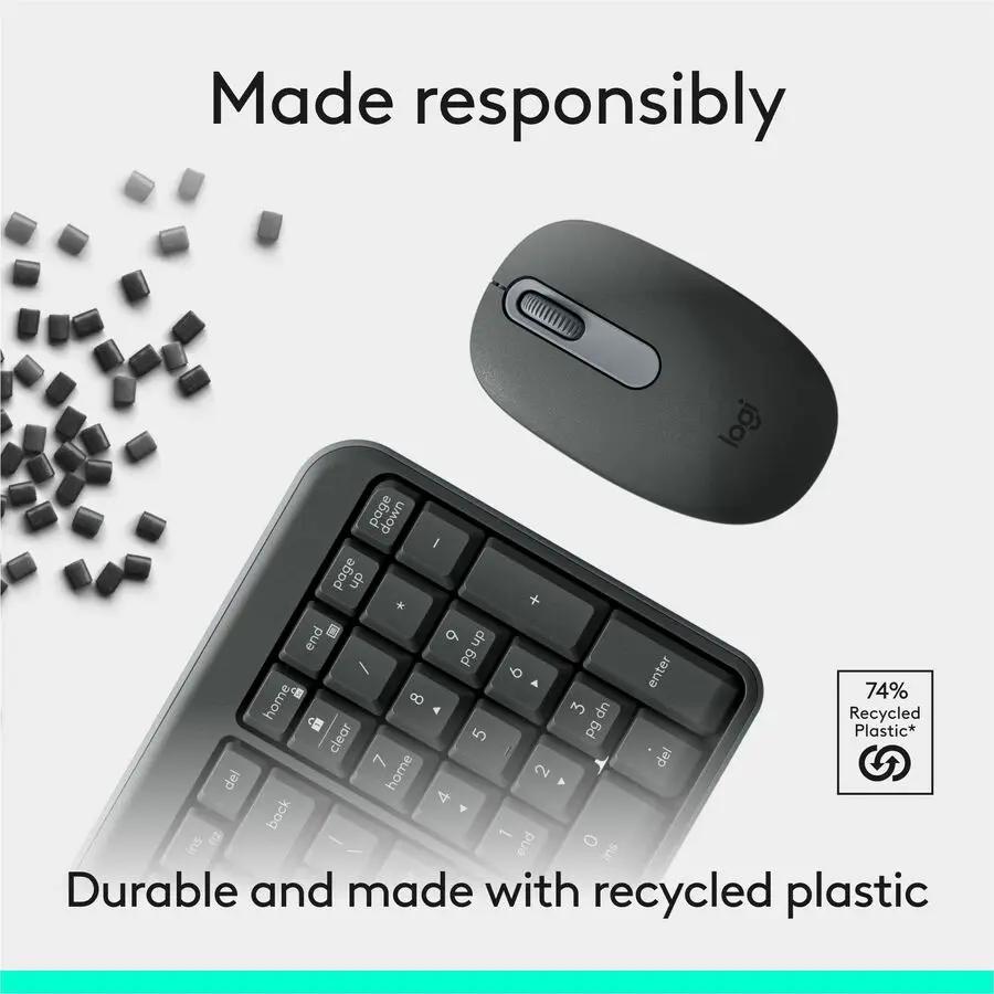 Logitech MK250 Bluetooth Wireless Mouse and Keyboard Combo: Fast & Easy Connectivity, Compact Wireless Keyboard, Ambidextrous Mouse (Graphite)