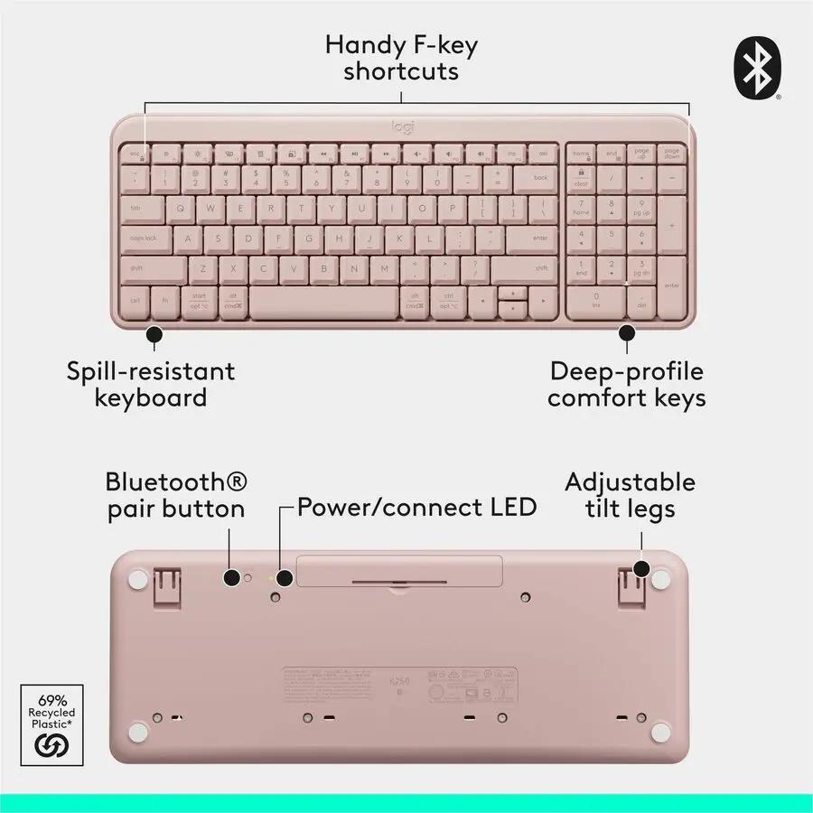 Logitech MK250 Bluetooth Wireless Mouse and Keyboard Combo: Fast & Easy Connectivity, Compact Wireless Keyboard, Ambidextrous Mouse (Graphite)