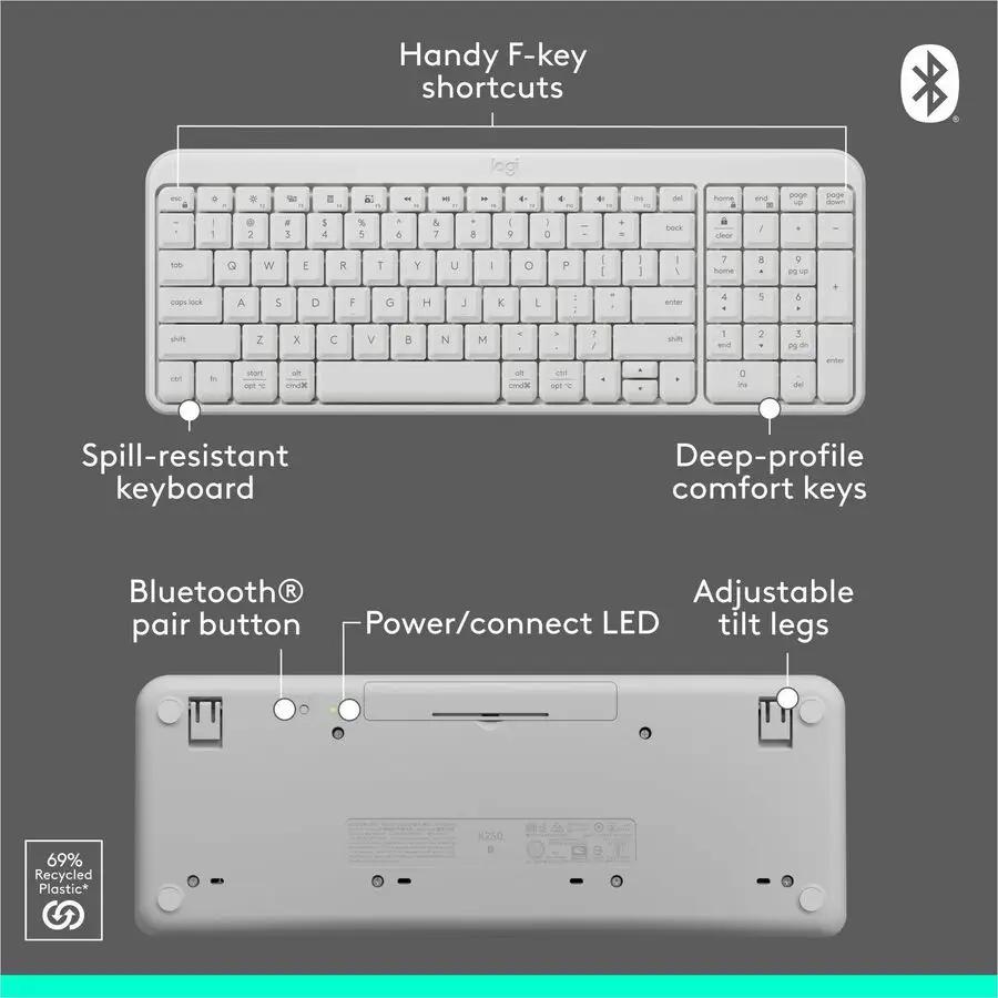 Logitech MK250 Bluetooth Wireless Mouse and Keyboard Combo: Fast & Easy Connectivity, Compact Wireless Keyboard, Ambidextrous Mouse (Graphite)