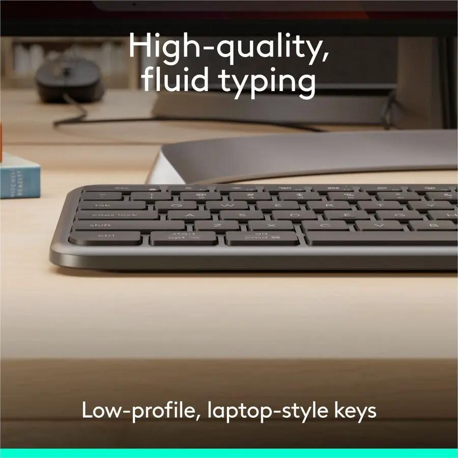 Logitech Signature Slim Wired K620 for Business, Full-Size Keyboard, USB-C Plug-and-Play, scissor keys, Graphite
