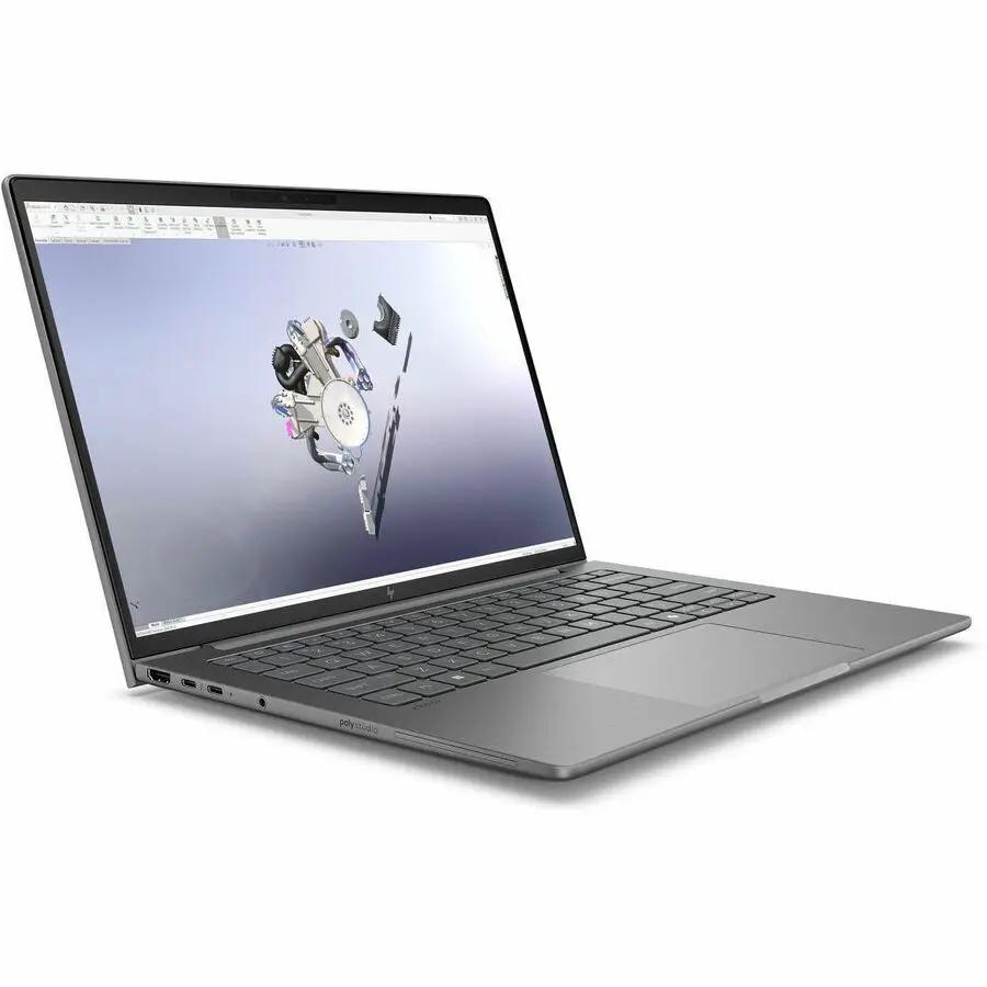 HP ZBook 14 laptop, silver aluminum chassis, 14-inch display