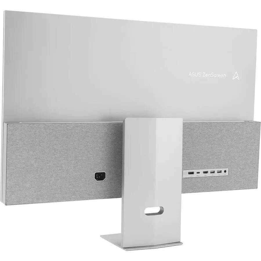 ASUS ZenScreen MS32UC 32-inch 4K UHD IPS monitor, back view with silver finish and stand.
