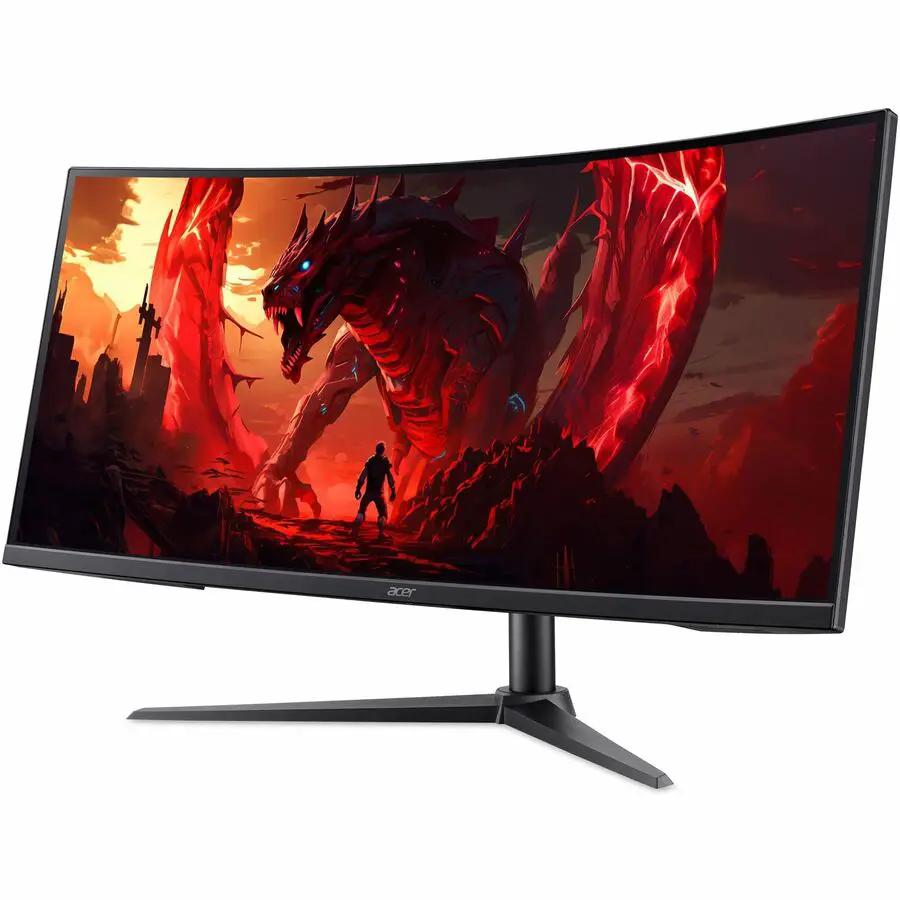 Acer Nitro XZ340CUR X0 34-inch UWQHD curved gaming monitor on black stand