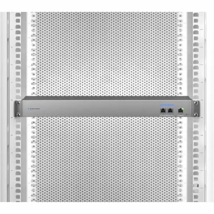 Ubiquiti UniFi WAN Switch RJ45 2-Port 10GbE managed switch mounted in a rack.