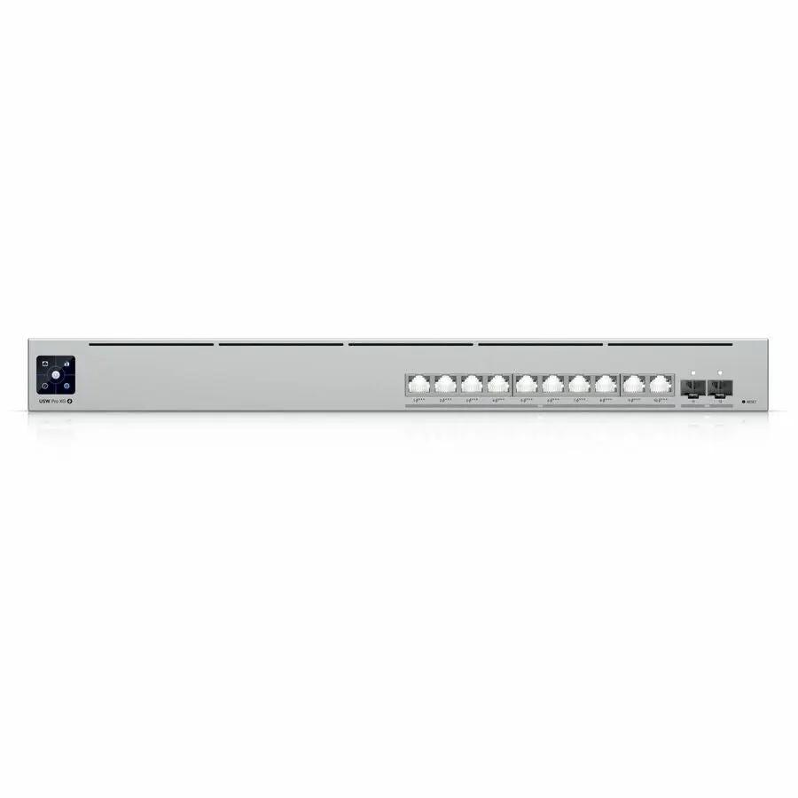 Ubiquiti EdgeSwitch Pro XG 10-Port 10GbE PoE+ switch, front panel with RJ-45 ports