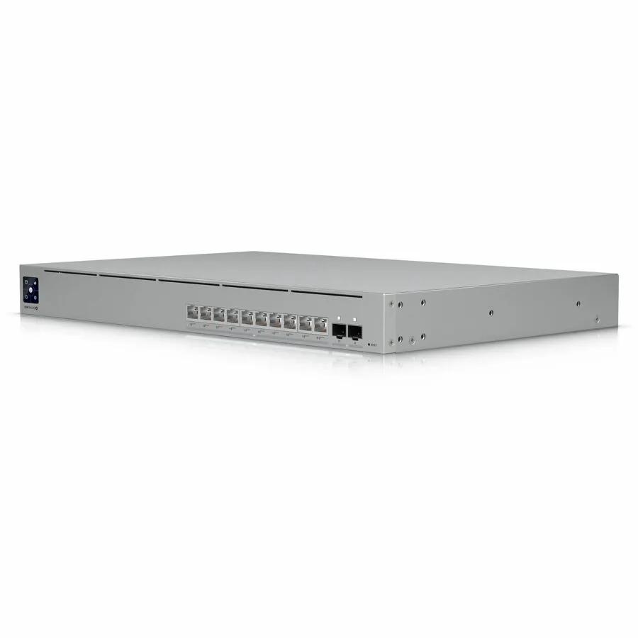 Ubiquiti EdgeSwitch Pro XG 10-Port 10GbE PoE+ switch, gray metal chassis on white background