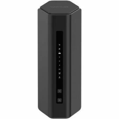 NETGEAR Nighthawk RS150 Gigabit WiFi 7 router, black vertical unit with LED status strip