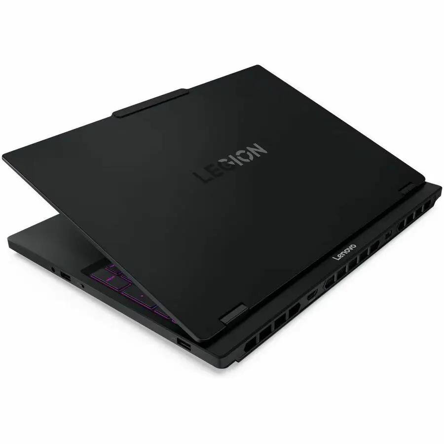 Lenovo Legion 5 gaming laptop in eclipse black with purple backlit keyboard