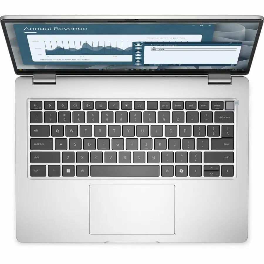 Dell Pro 14 Notebook laptop, silver chassis, top-down view