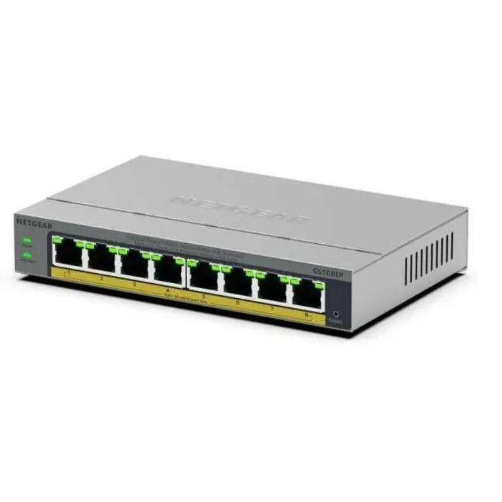 NETGEAR GS108P 8-Port Gigabit PoE Managed Switch on white background