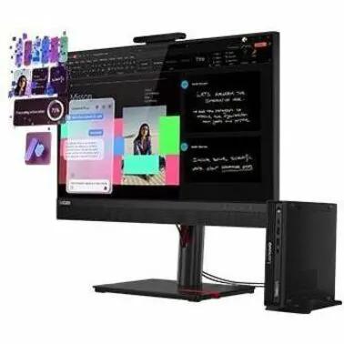 Lenovo ThinkCentre M70q Gen 6 Mini PC and monitor, 32 GB RAM, 512 GB SSD.
