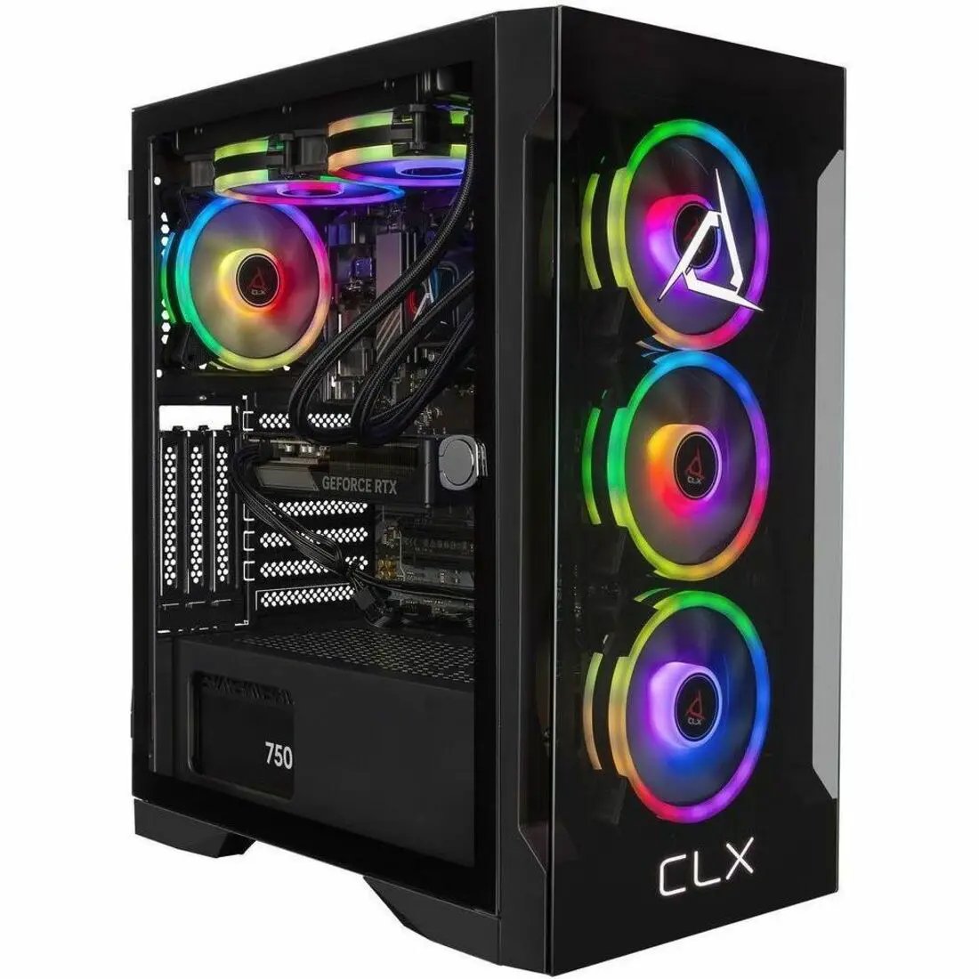 CLX SET Desktop PC with glass side panel and RGB front fans