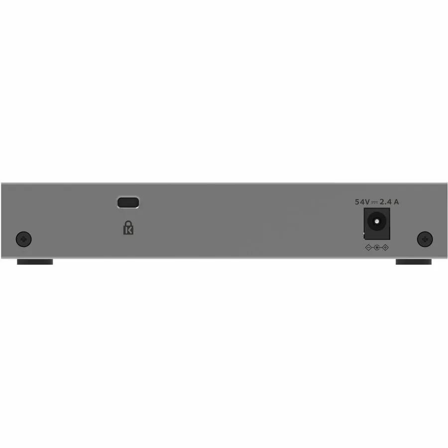 NETGEAR Easy Smart GS108PE 8-Port PoE+ Smart Switch, gray back panel with power input