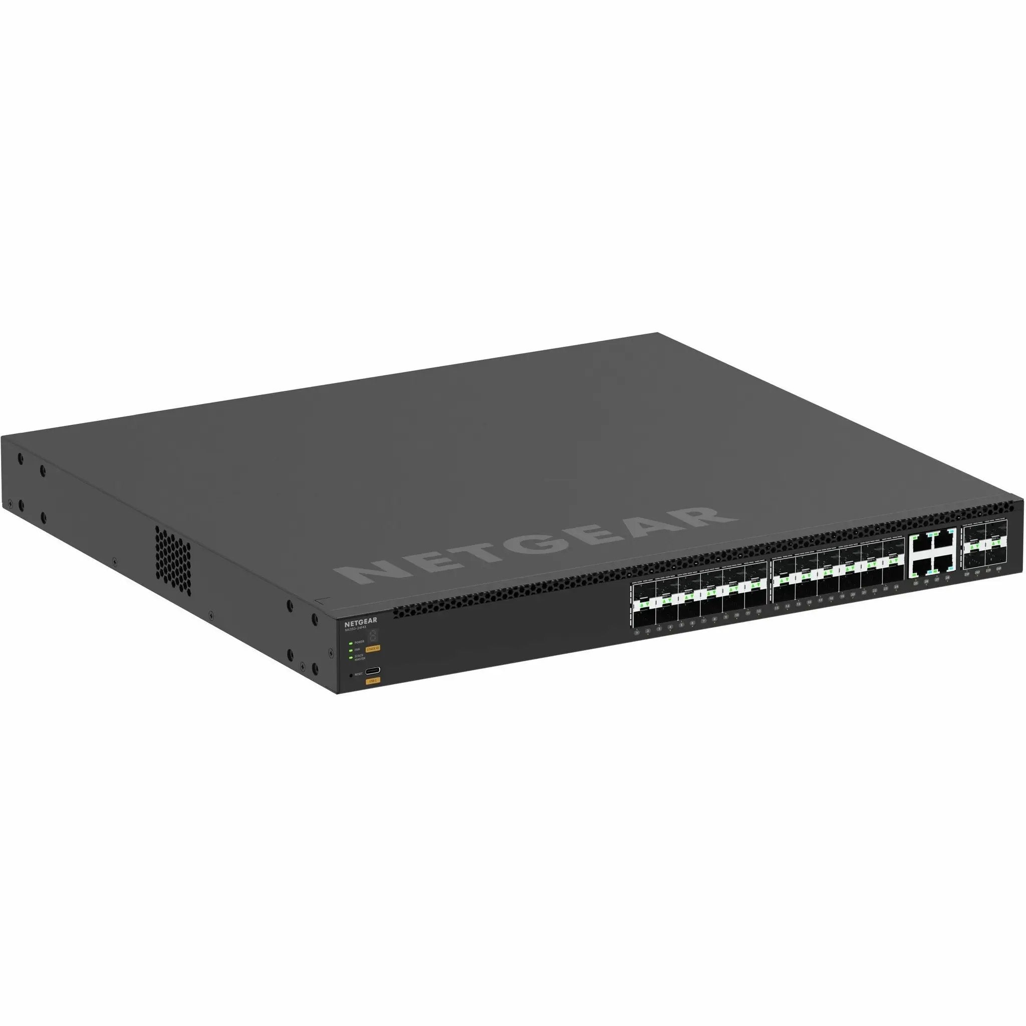 NETGEAR M4350 24-Port 10GbE SFP+ managed switch, dark gray metal chassis