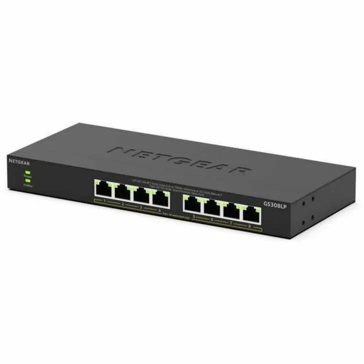 Netgear GS308P 8-Port PoE Gigabit unmanaged switch, black enclosure