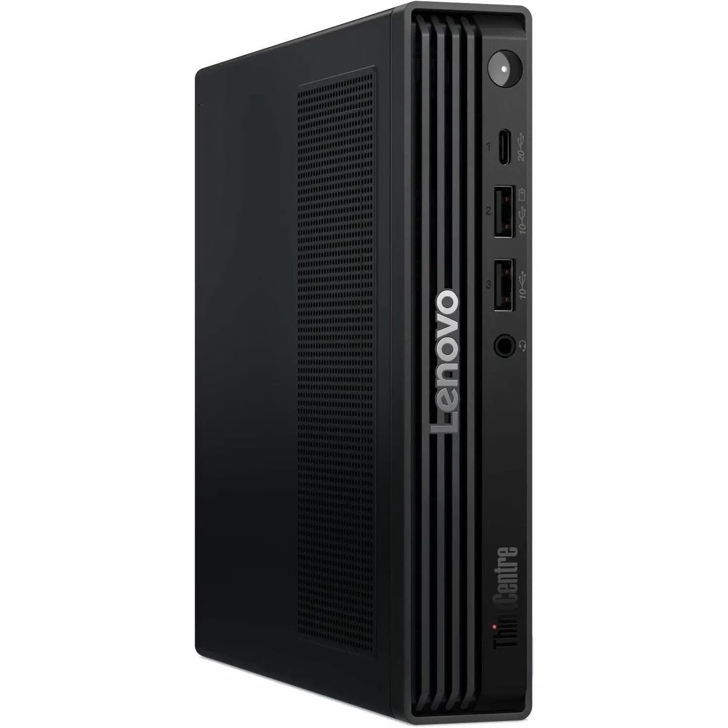 Lenovo ThinkCentre M90q Gen 6 Mini PC in black with front USB-C/USB-A ports