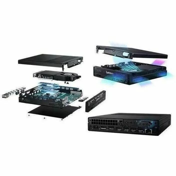 Lenovo ThinkCentre M90q G6 Tiny Desktop with internal components in exploded view