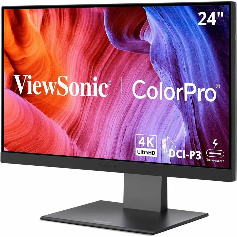 ViewSonic ColorPro VP2488 24-inch 4K UHD IPS monitor on a gray stand