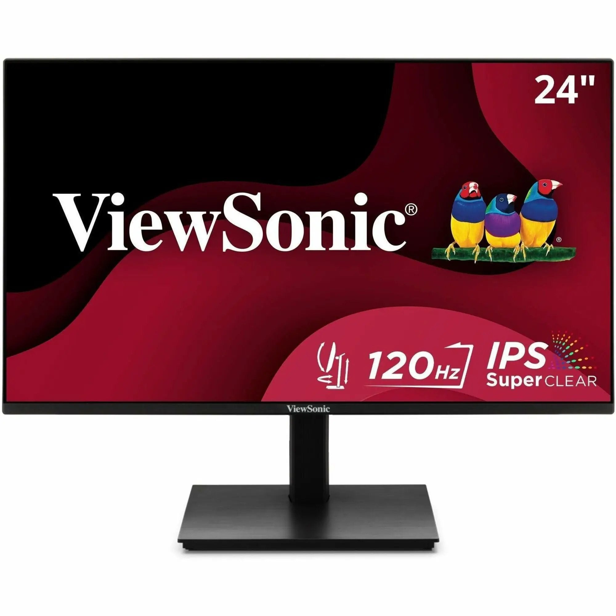 ViewSonic VA2448 24-inch IPS monitor with black bezel and stand, 1080p, 120Hz