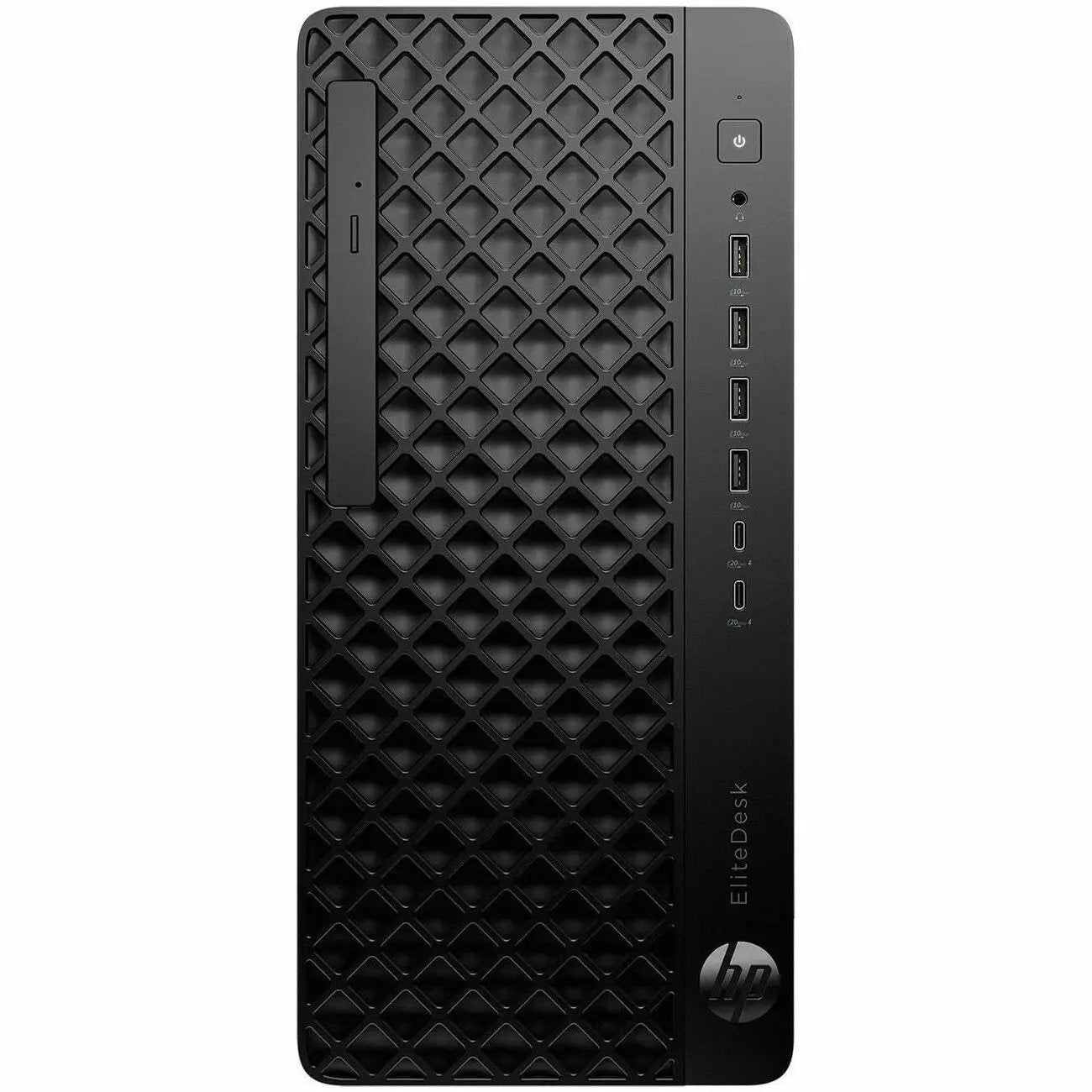 HP EliteDesk 8 G1i Tower desktop computer, black front panel with USB ports
