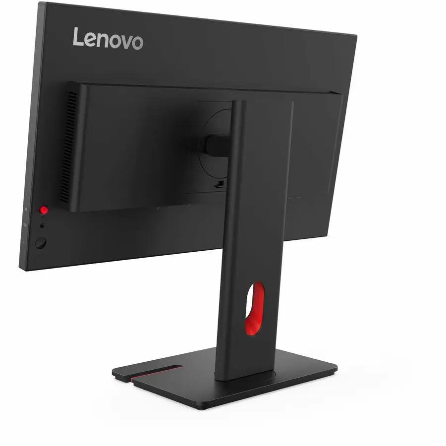 Lenovo ThinkVision T24-40 23.8-inch FHD IPS monitor with black stand and red accents