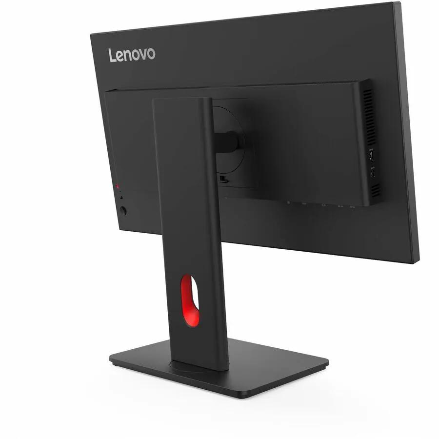 Lenovo ThinkVision T24-40 23.8-inch FHD IPS monitor on a black stand with a red interior cutout