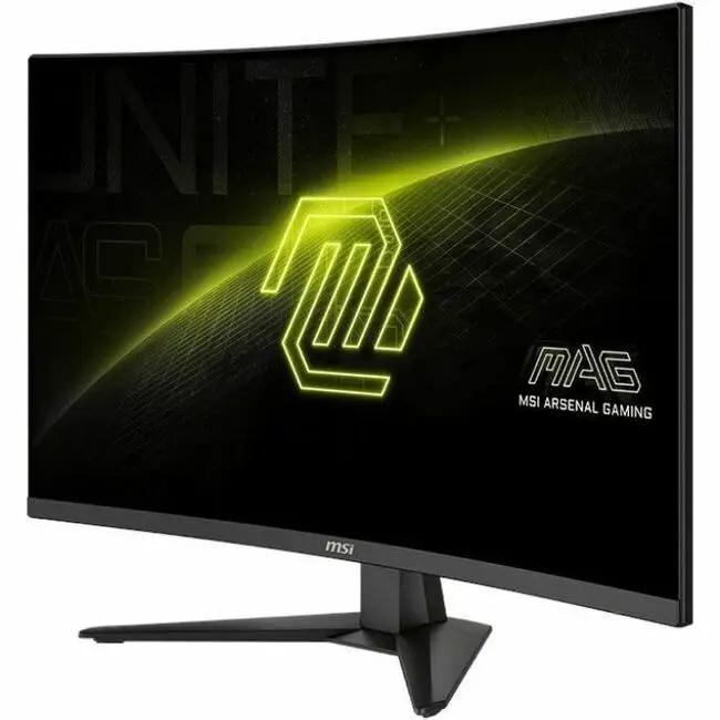 MSI MAG 321CQF 32-inch curved WQHD gaming monitor, black with MSI logo on bezel.