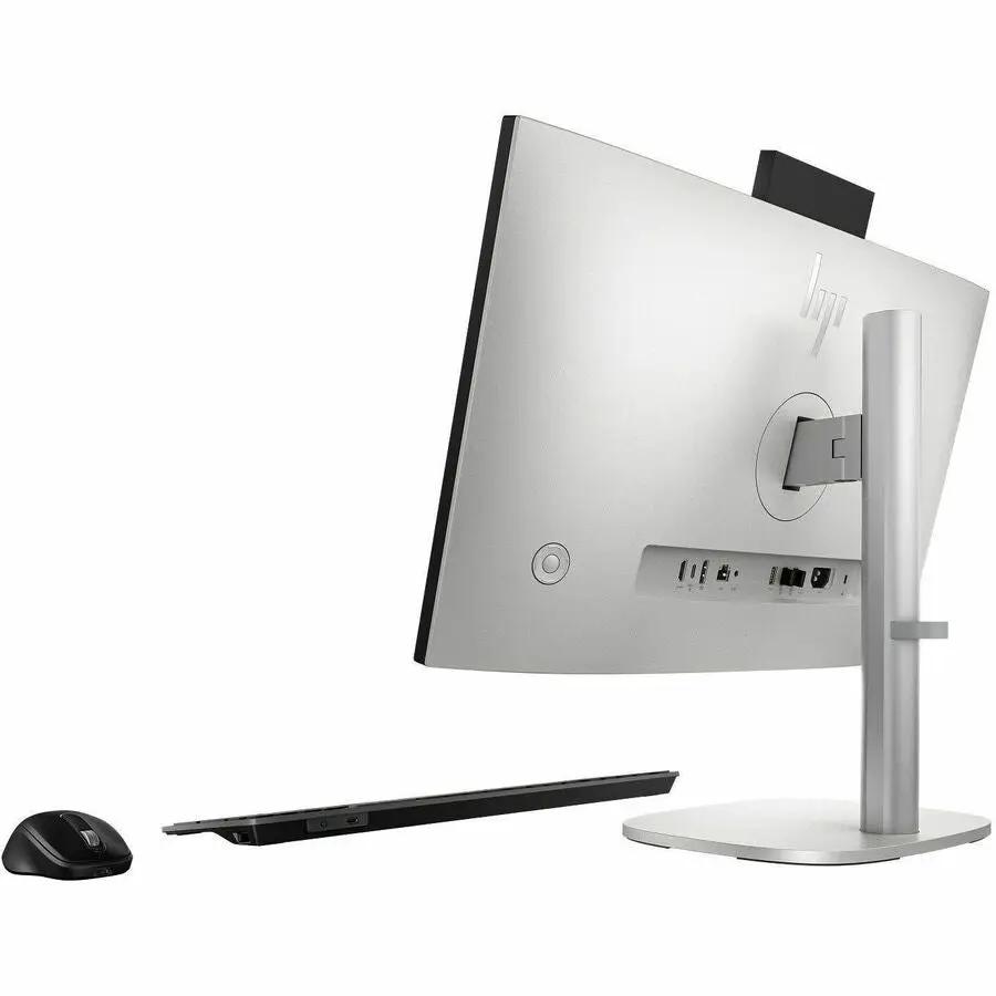 HP G1i EliteStudio 8 AiO desktop with 23.8in display, silver finish, keyboard and mouse