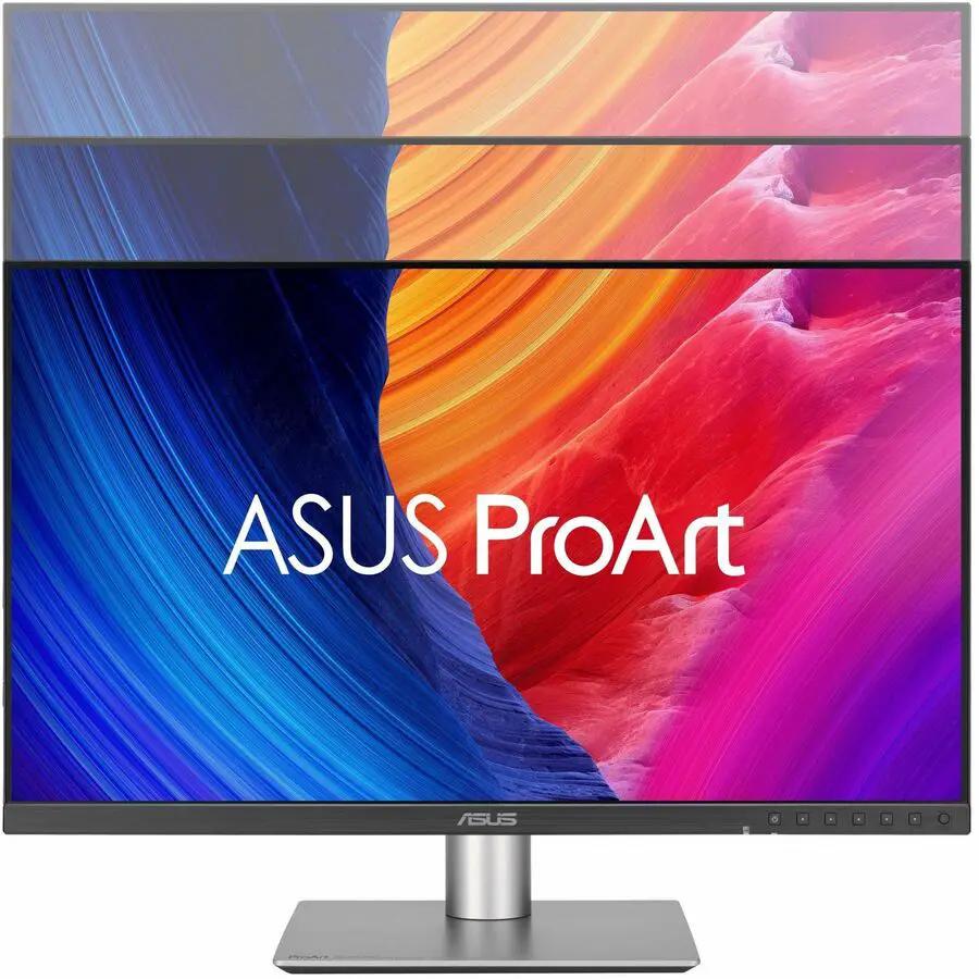 ASUS ProArt PA32QCV 32-inch 6K LED monitor on metal stand with vibrant display