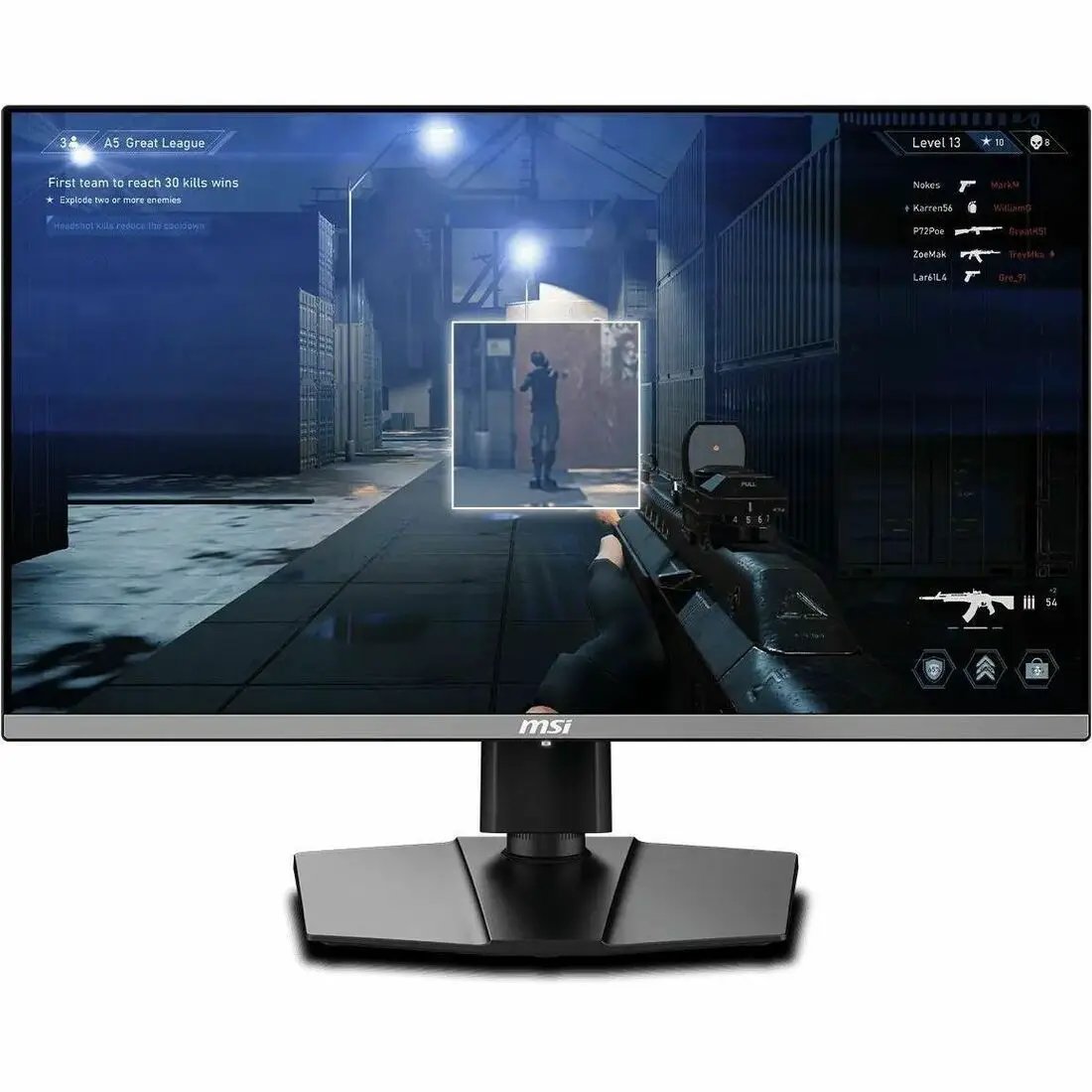 MSI MAG 272QP 27-inch WQHD QD-OLED gaming monitor, black with stand.