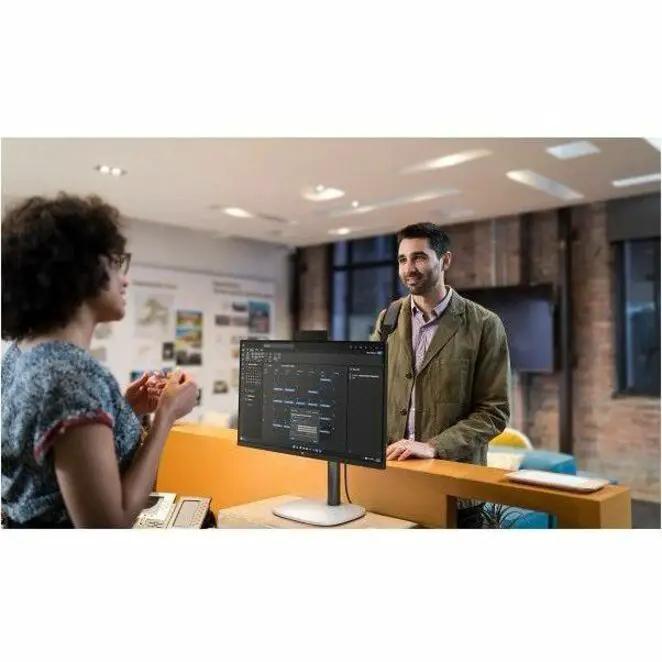 HP ProStudio 4 AiO G1i All-in-One Desktop with black display on a silver stand in an office setting