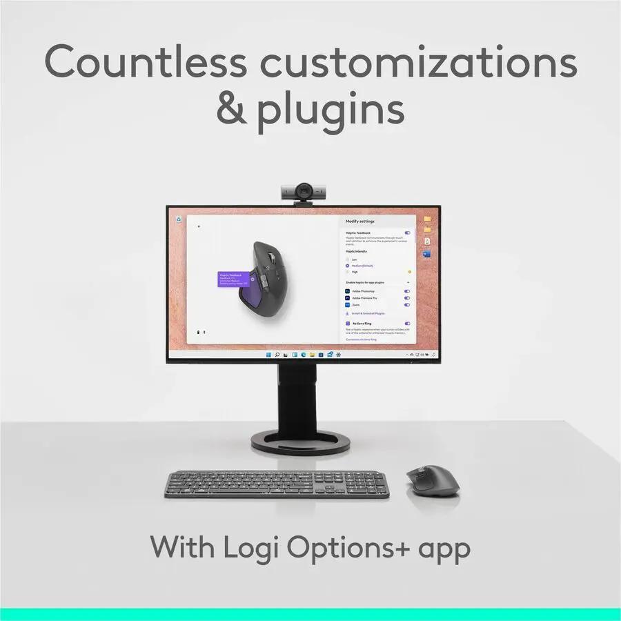 Logitech MX Master 4 for Mac, Ergonomic Bluetooth Mouse with Advanced Performance Haptic Feedback, Ultra-Fast Scrolling, USB-C Charging, MacOS, iPadOS, Windows - space black