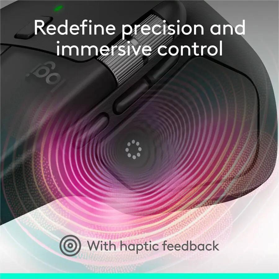 Logitech MX Master 4, Ergonomic Wireless Mouse with Advanced Performance Haptic Feedback, Ultra-Fast Scrolling, USB-C Charging, Bluetooth, Windows, MacOS - black