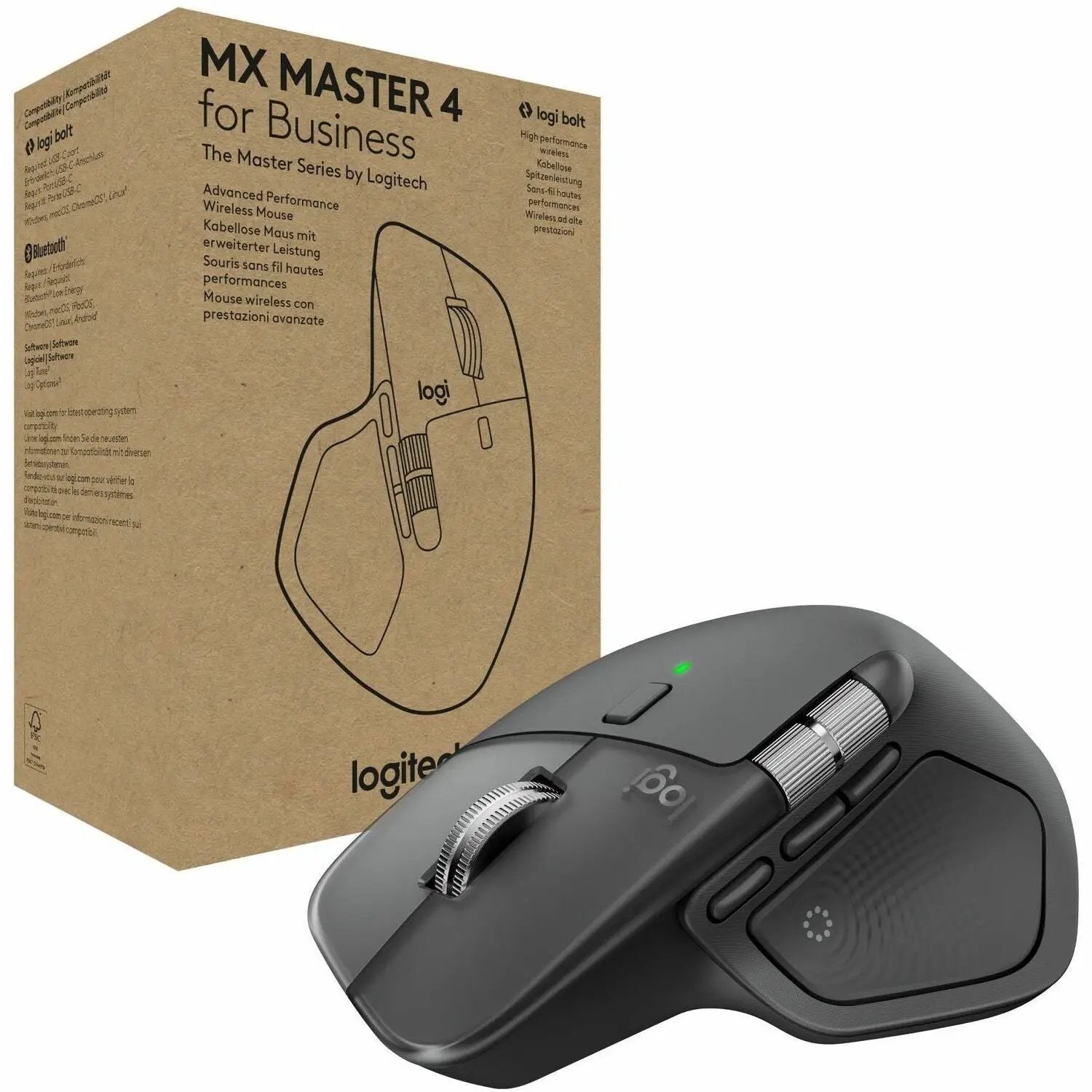 Logitech MX Master 4 for Business Wireless 8000 DPI Darkfield Laser Mouse