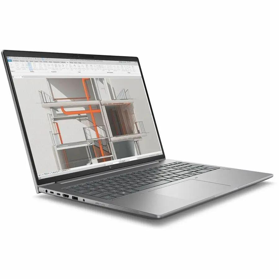 HP ZBook X 16 Mobile Workstation laptop in silver with a large 16-inch display