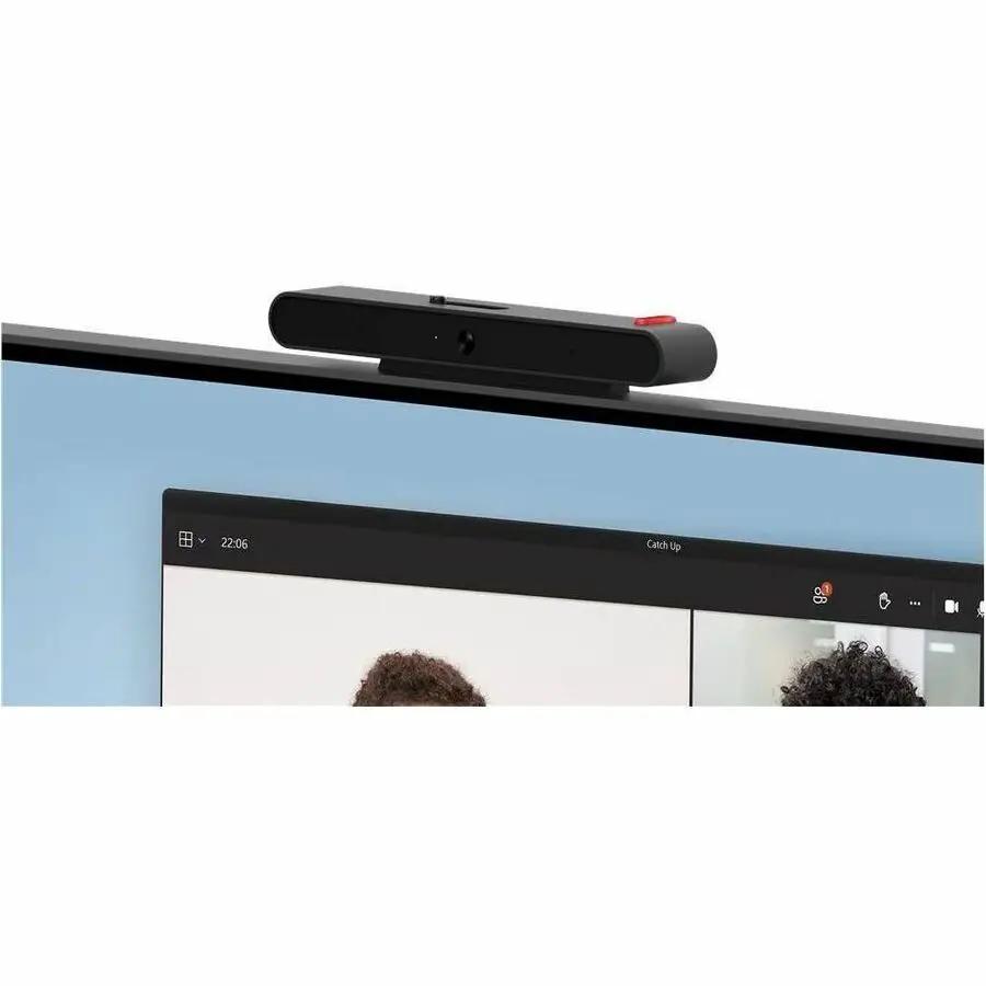 Lenovo ThinkCentre TIO24 Gen5 24-inch monitor with built-in webcam bar, black