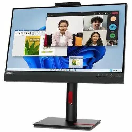 Lenovo ThinkCentre TIO24 Gen5 24-inch monitor with top webcam, Full HD display, black